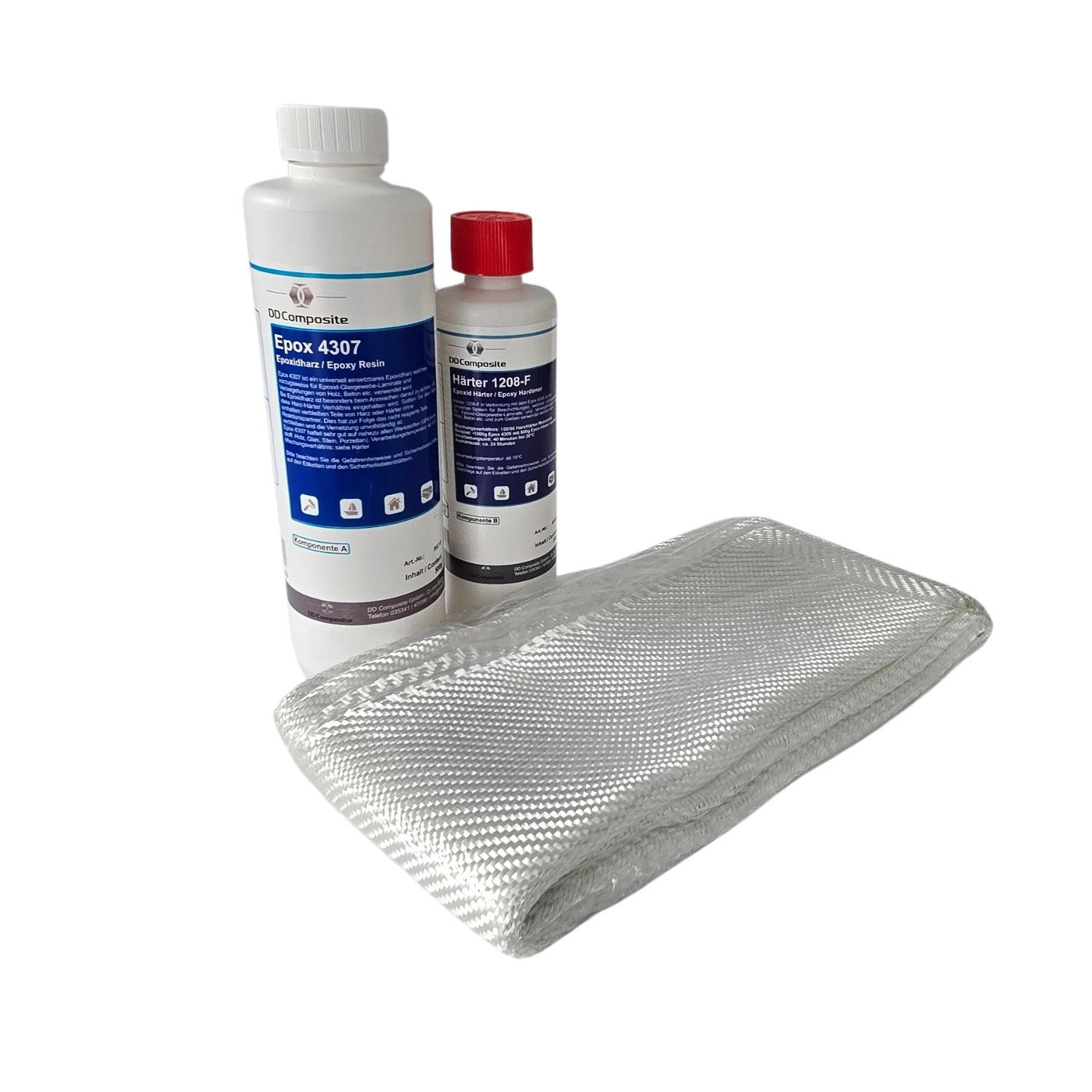 DD Composite 750g GFK Epoxidharz + 1m² Glasfilamentgewebe 390g/m²  Köper