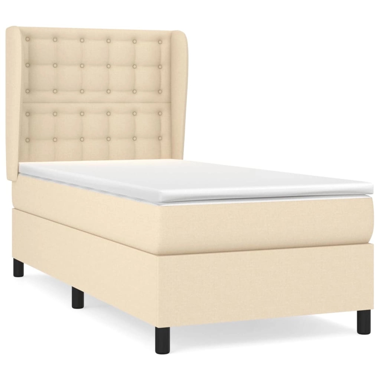 vidaXL Boxspringbett mit Matratze Creme 100x200 cm Stoff1389035 günstig online kaufen