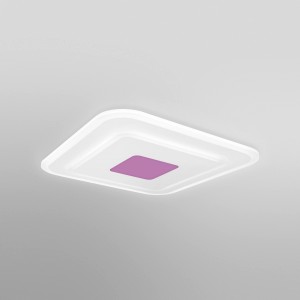 Dimmbare, weiße Ledvance Smart+ WiFi Deckenleuchte Orbis Saddie mit farbigem RGB Modul.