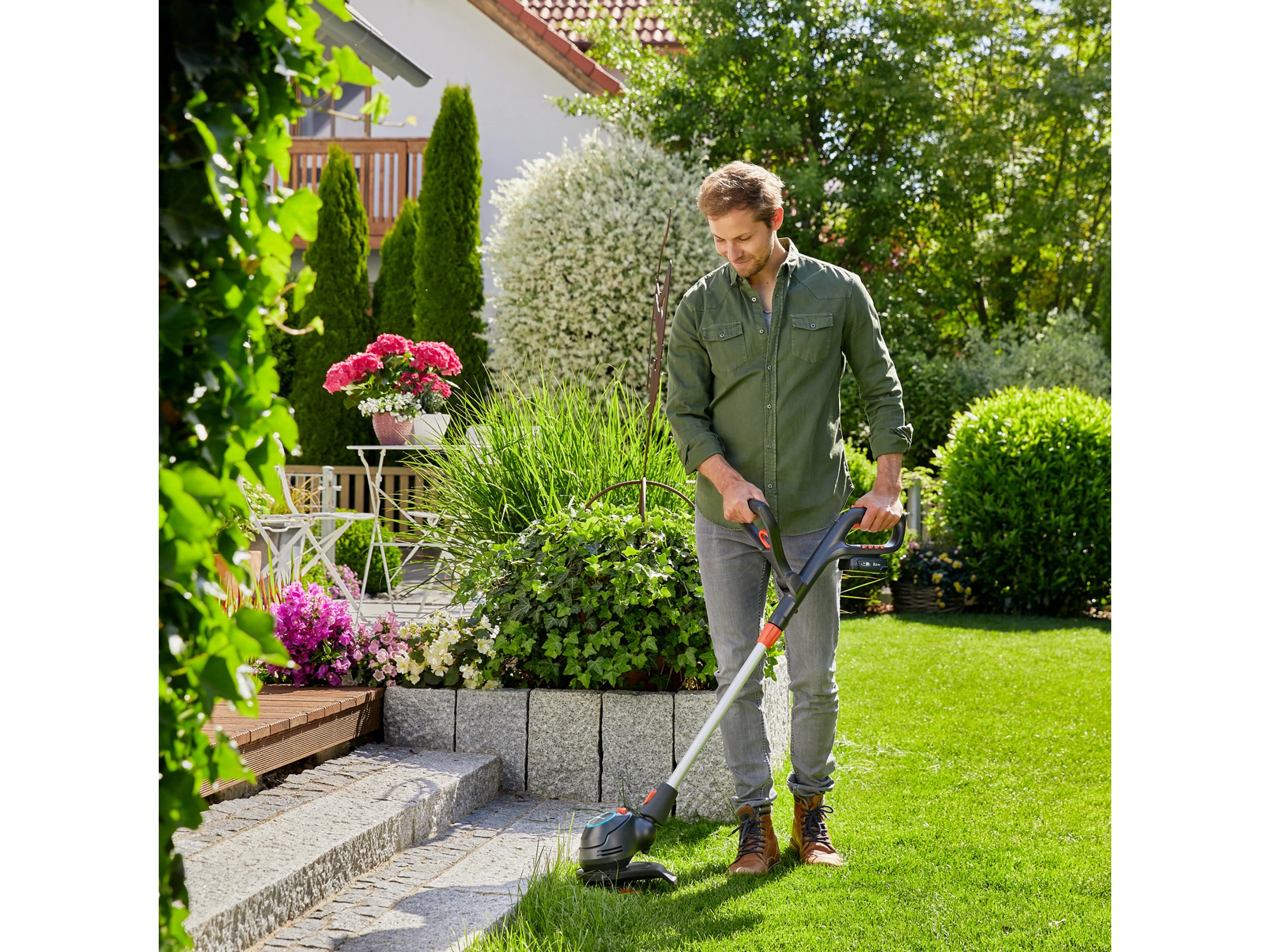 Gardena Rasentrimmer ComfortCut 23/18V P4A Solo, 18V, Teleskopstiel