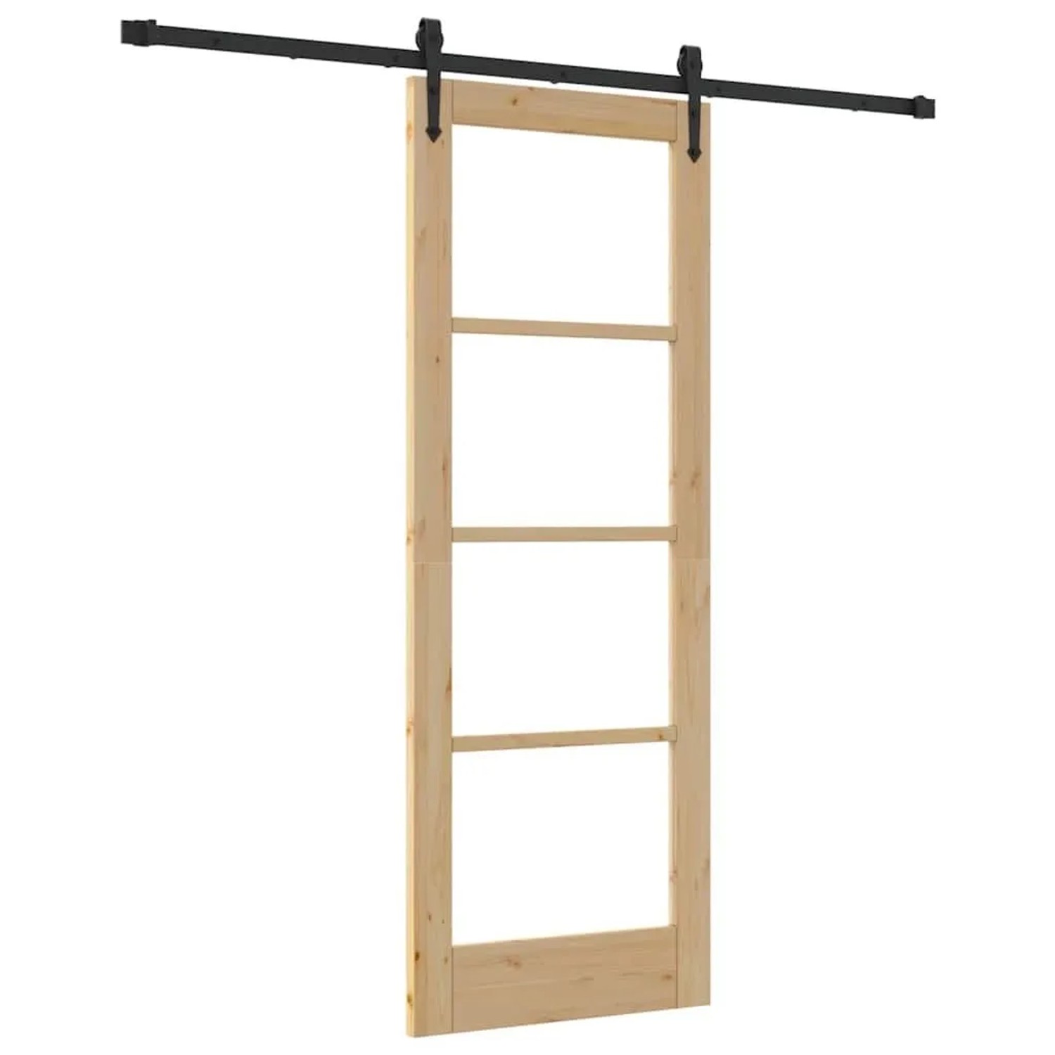 vidaXL Schiebetür Natur und Schwarz 73,5 x 198,5 cm 3332379