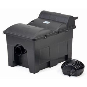 Oase BioSmart Set 14000: Durchlauffilter-Set mit Pumpe und UVC-Vorklärgerät für Teiche bis 14m³.