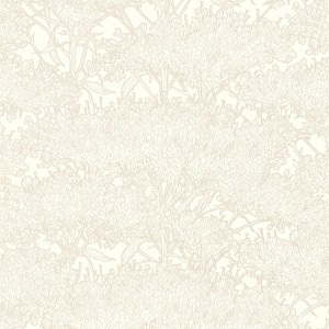 PROFHOME Vliestapete mit floralem Muster in Creme, Gold und Grau.