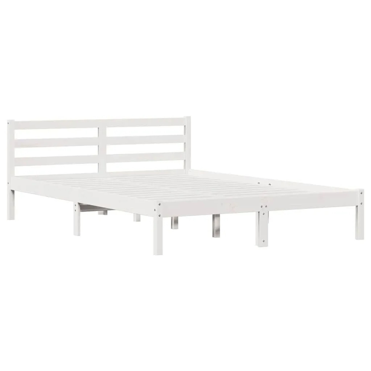 vidaXL Bettrahmen Weiß 208,6 x 157,6 x 69,4 cm Massives Kiefernholz 869767
