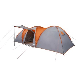 vidaXL Kuppel-Familienzelt 8 Personen Grau und Orange Wasserdicht 4009430