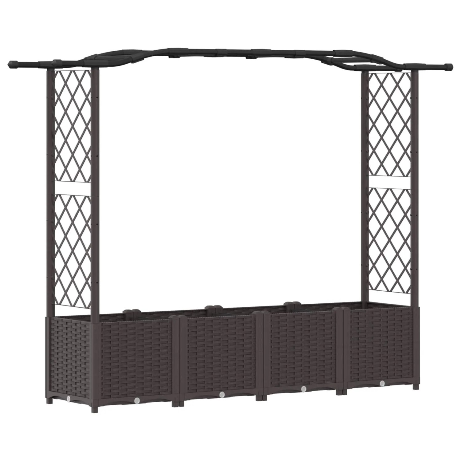 vidaXL Hochbeet mit Rankgitter und Dach Braun 204 x 40 x 141 cm PP 42032508