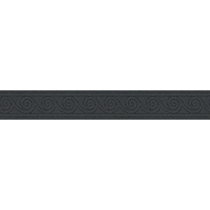 Selbstklebende, schwarze A.S. Création Borte mit Wellenmuster und Metallic-Effekt, 5 m x 8 cm.