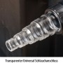Detailaufnahme: Transparenter Schlauchanschluss am Heissner Durchlauffilter-Set für Teiche.