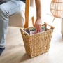 HMF 37252 Papierkorb Büro Aufbewahrungskorb mit Holzgriffen Wasserhyazinthe Trapez 36 x 19 x 33 cm_5