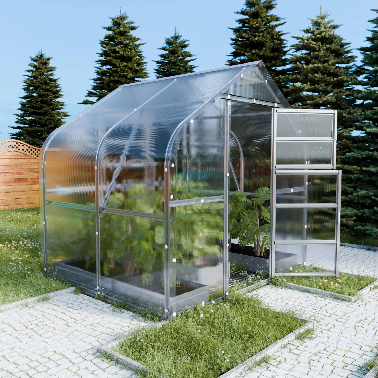 Klasika Greenhouses Drop KLASIKA Gewächshaus 5m2, 2,5m x 2m, 4 mm Polycarbo günstig online kaufen