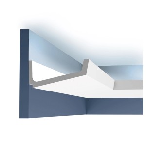 Weiße ORAC DECOR C352 LUXXUS Deckenleiste für indirekte Beleuchtung, 2 m lang.