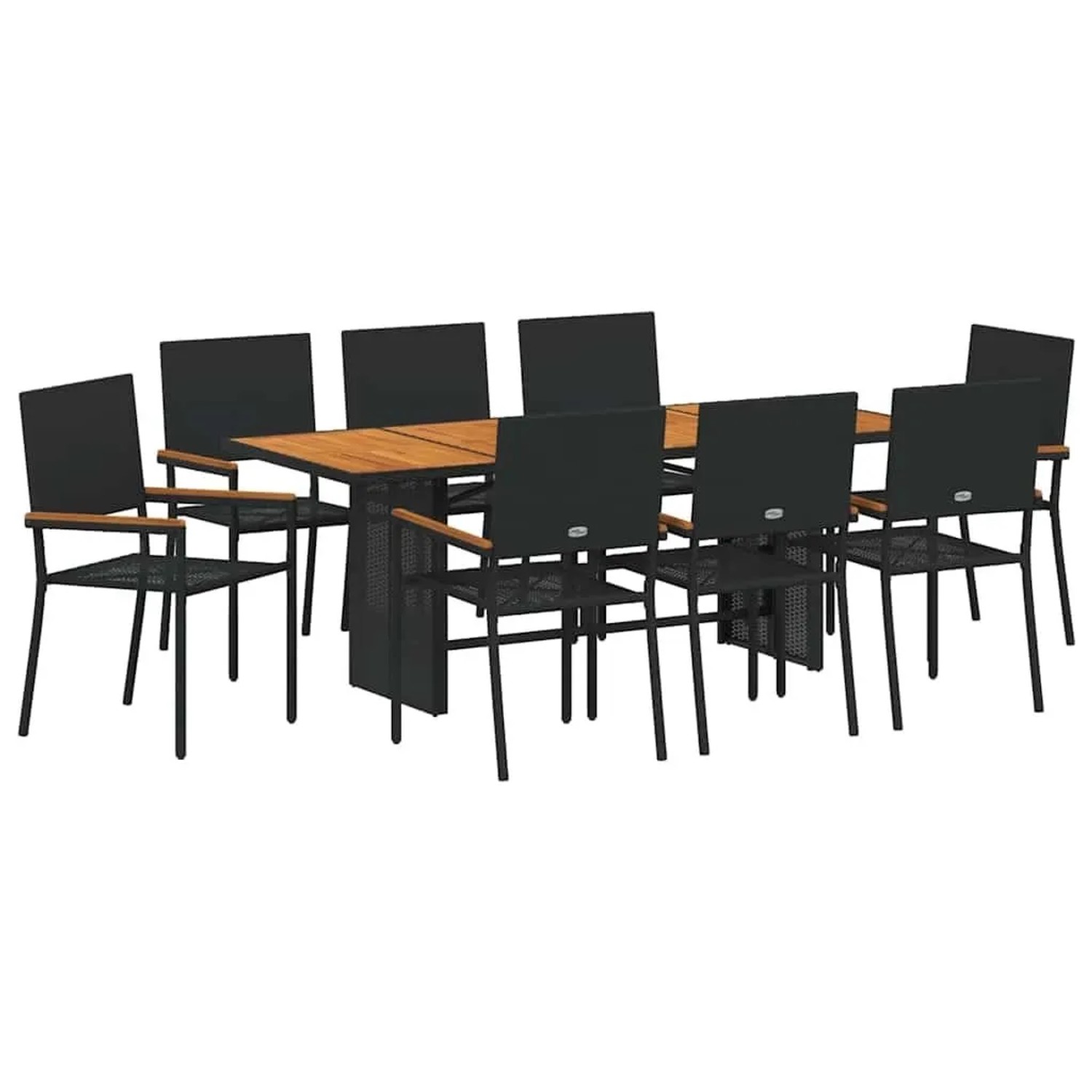 vidaXL Garten Essgruppe 9-Tlg Schwarz und Braun Poly-Rattan 3365432 günstig online kaufen