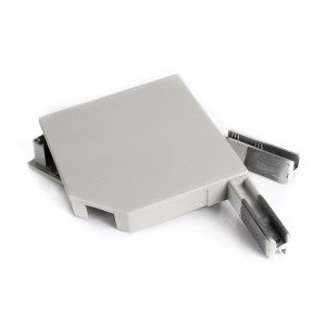 Avosdim Blendkappen Alu, 45 Grad, 137mm, Grau (RAL 7038) für Rollladensteuerung.