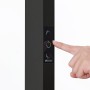 Detailaufnahme: Schwarze Arcchio LED Bürostehleuchte Susi mit Touch-Dimmer in Bedienung.