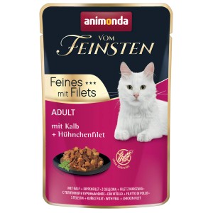 Animonda Katzen-Nassfutter vom Feinsten mit Kalb und Hühnchenfilet, 85g Packung.
