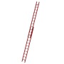 PROREGAL GFK Sprossen-Schiebeleiter, 2-teilig, 2x12 Sprossen, rot. Leiter für sicheres Arbeiten.