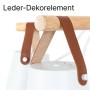 Detailaufnahme: ARTE LAMP LED Deckenleuchte mit Holz- und Lederakzenten.
