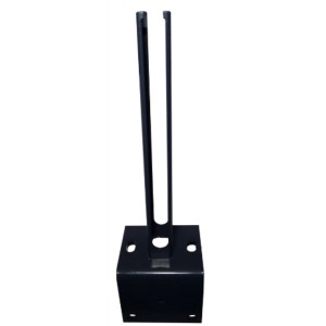 Anthrazitfarbene Pfostenfußplatte Winkel (30x15x15cm) für Zaunbau & Sichtschutz.