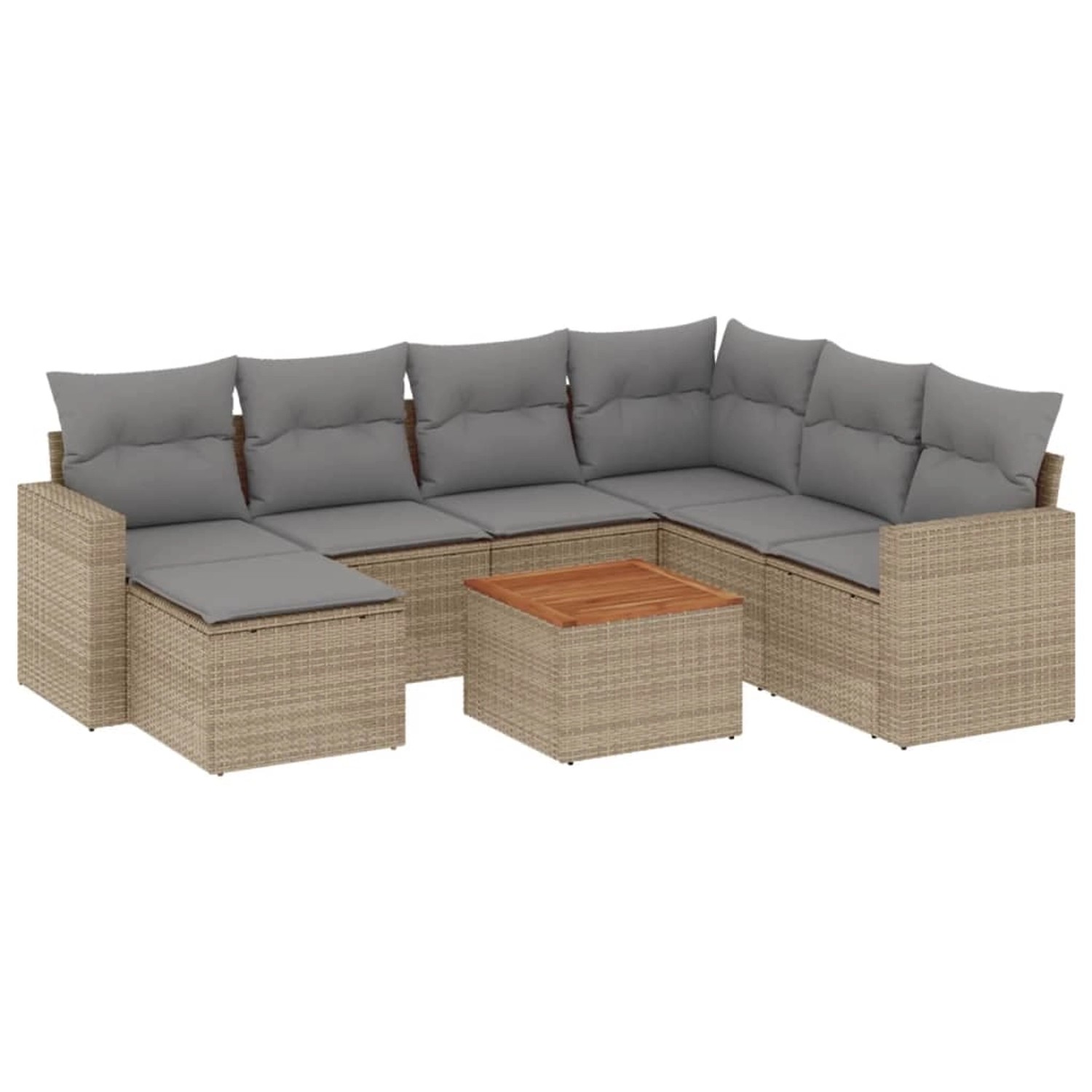vidaXL 8-Tlg Garten-Sofagarnitur mit Kissen Beige Poly Rattan 3256570 günstig online kaufen