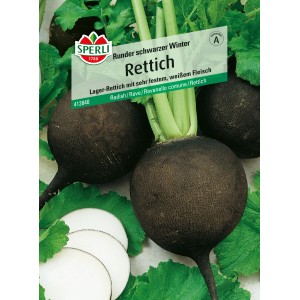 Sperli Rettich Runder schwarzer Winter, Gemüsesamen für Herbst- und Winterernte.