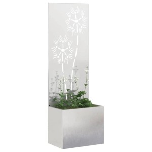 vidaXL Garten Sichtschutz-Leinwand Floral Silber 50 x 140 cm Edelstahl 876438