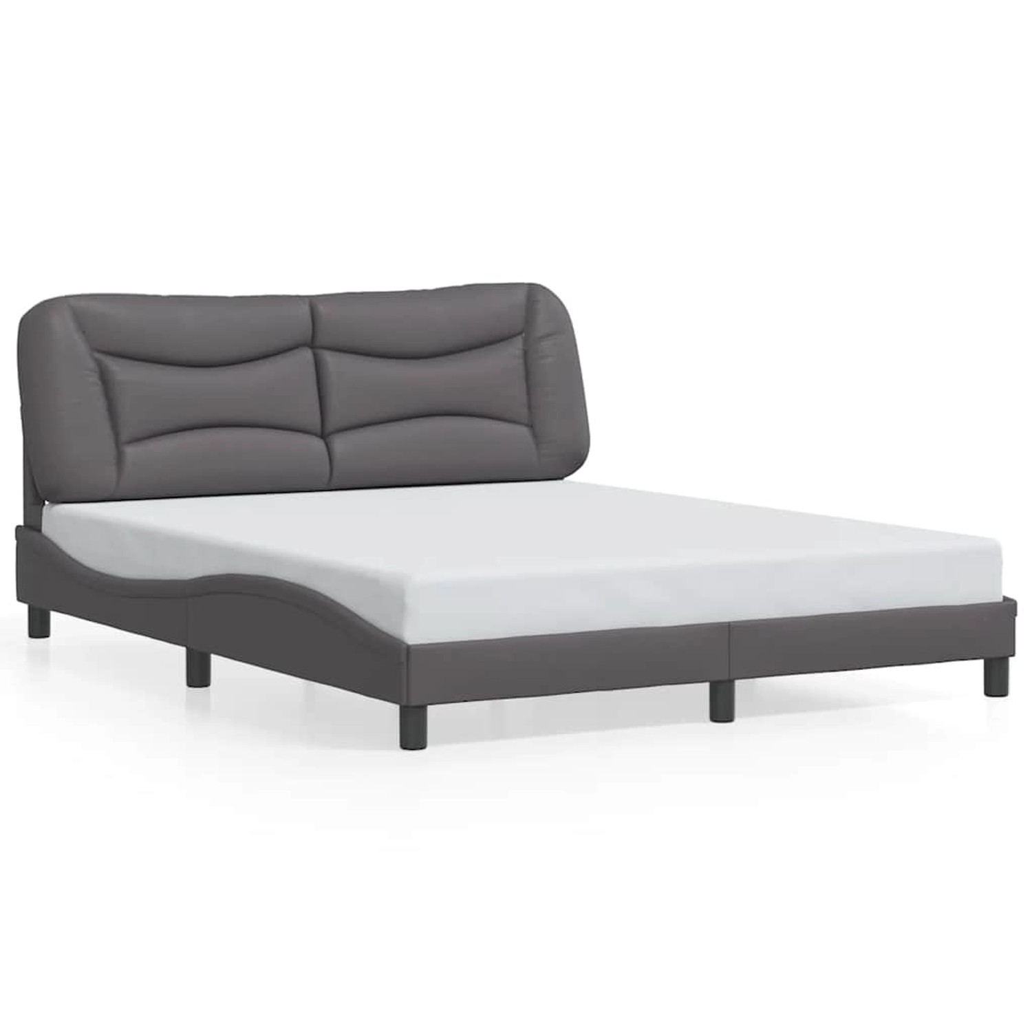 vidaXL Bettgestell ohne Matratze Hvar Grau 160x200 cm Kunstleder 3208012 günstig online kaufen