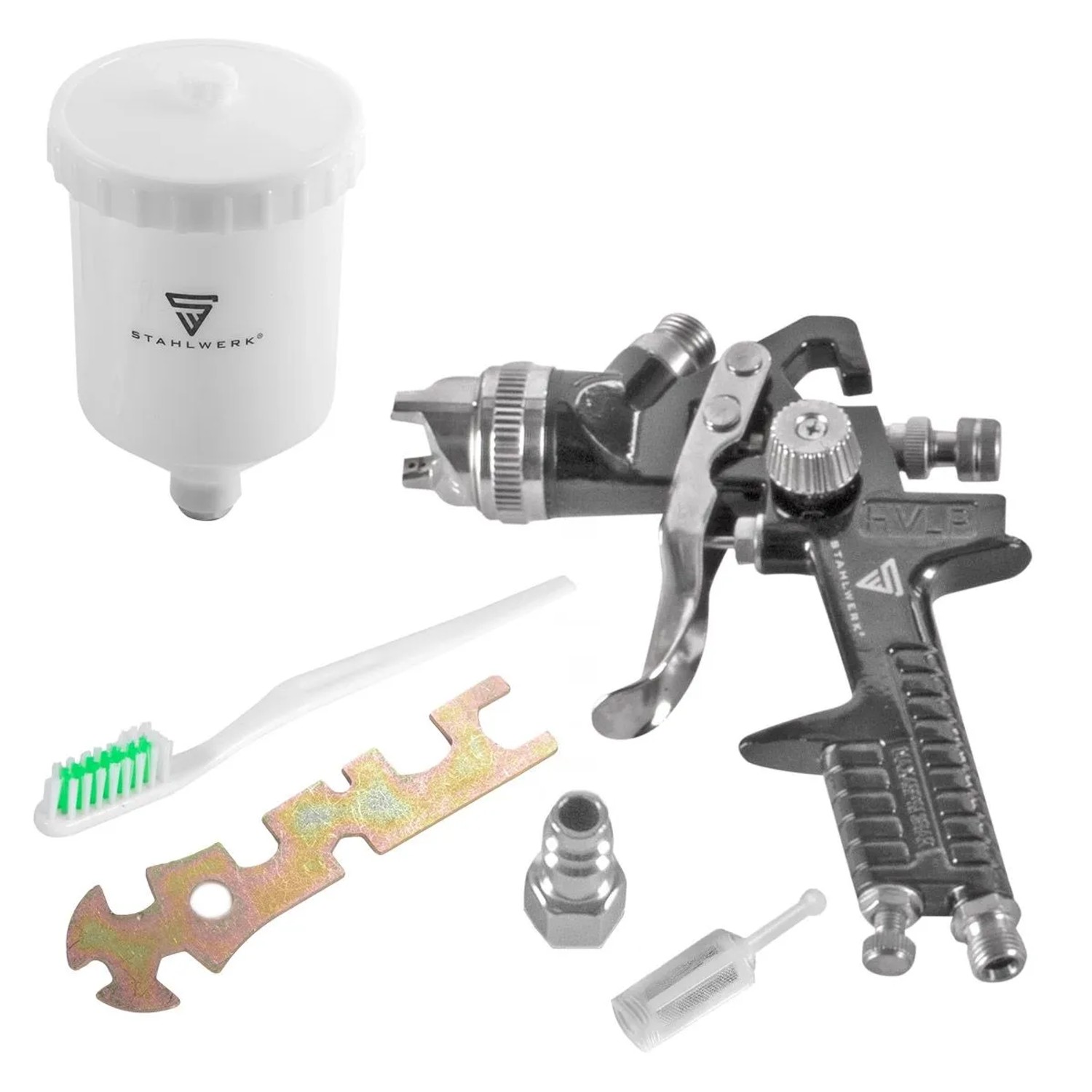 STAHLWERK HVLP Lackierpistole SG-600 ST 14 mm Düse 600 ml Fließbecher