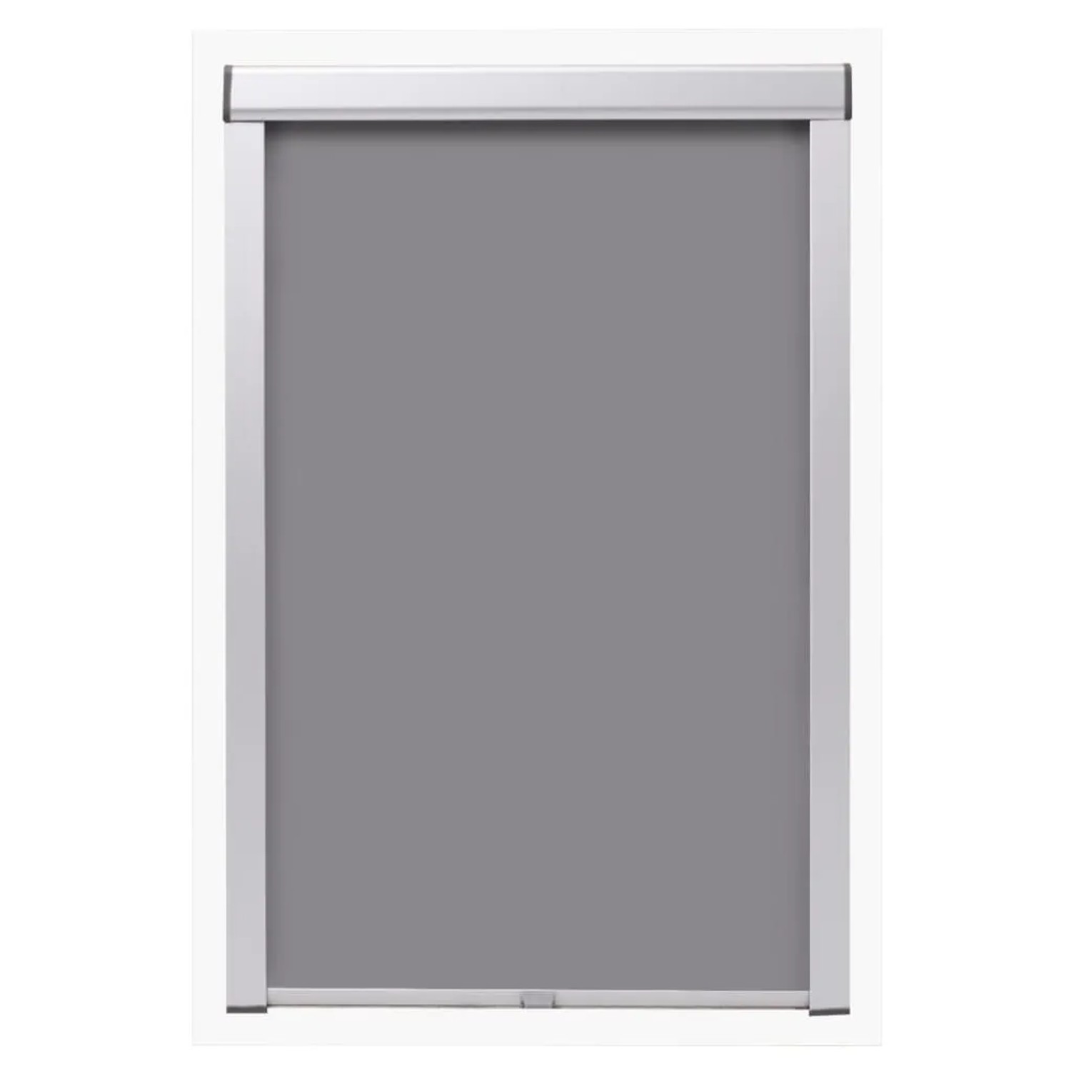 Graues Verdunkelungsrollo PK08 für Velux-Fenster, geeignet für Dachfenster. Sichtschutz und Abdunklung für Ihr Zuhause.