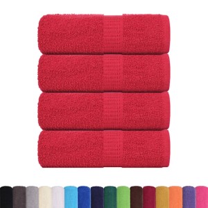 vidaXL Waschhandtücher 4-Tlg FROGN Rot 30x30 cm 100% Baumwolle 136921