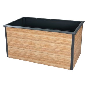 Westmann Metall-Hochbeet Primus-Multi L in Holzoptik/Anthrazit, 150x75x77 cm.