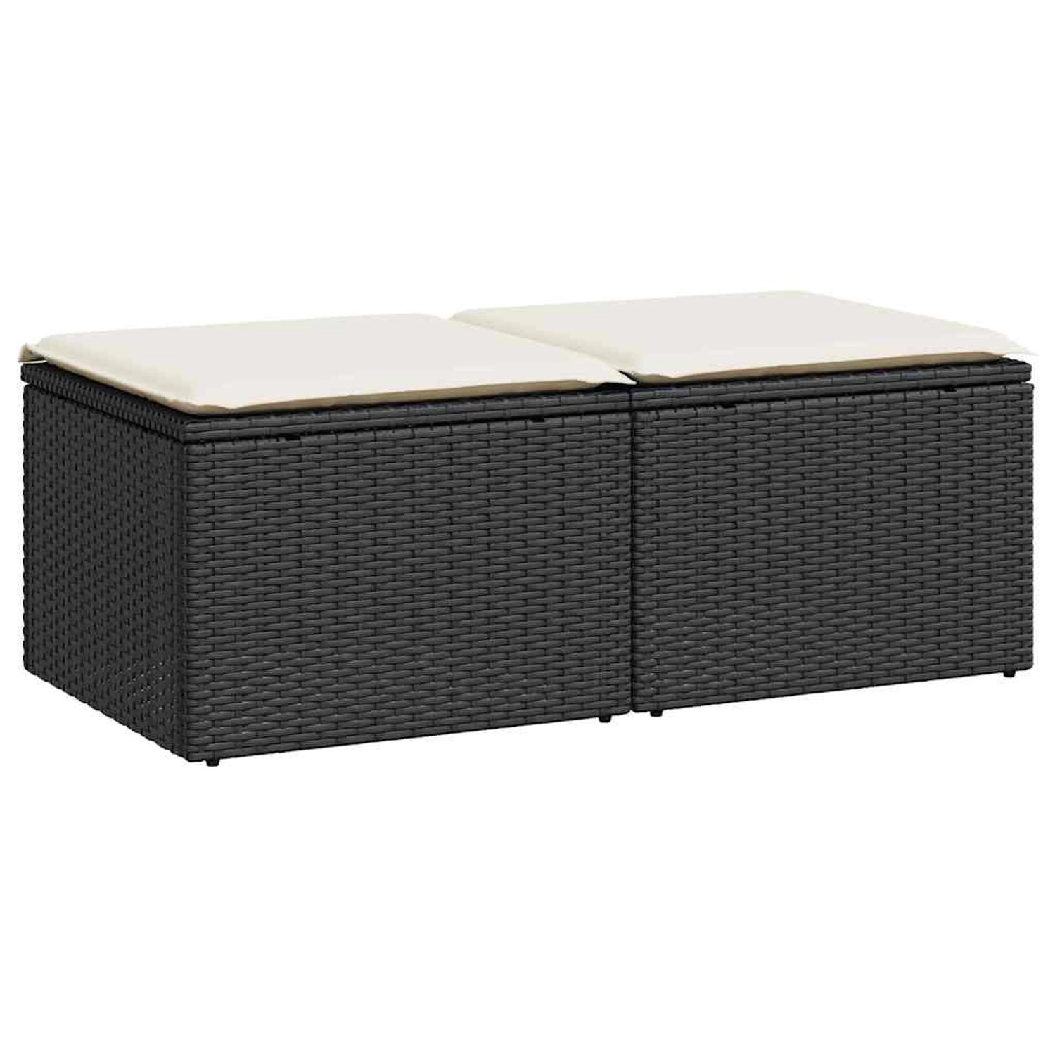 vidaXL 2-Tlg Garten-Sofagarnitur mit Kissen Schwarz Poly Rattan 3328659 günstig online kaufen