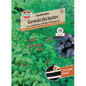 Sperli Gewürzkräuter-Kombination Saatband mit Petersilie, Schnittlauch und Gewürzmischung.