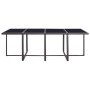 vidaXL Garten-Essgruppe, 13-teilig, braunes Poly Rattan, mit Glas-Tischplatte. Gartenmöbel-Set.
