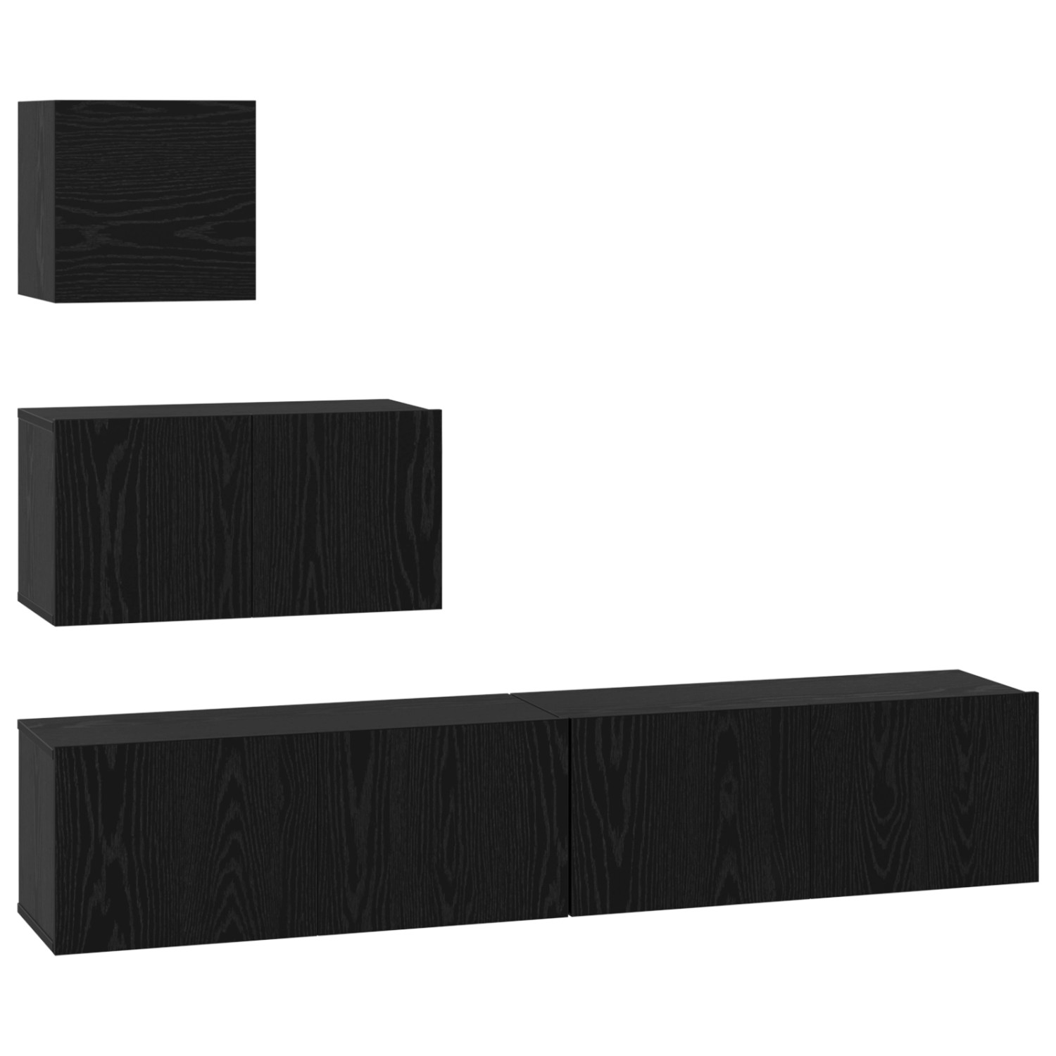 vidaXL Wand TV Schrank Set 4-Tlg Schwarz Eichen-Optik 80 x 30 x 30 cm 33931 günstig online kaufen