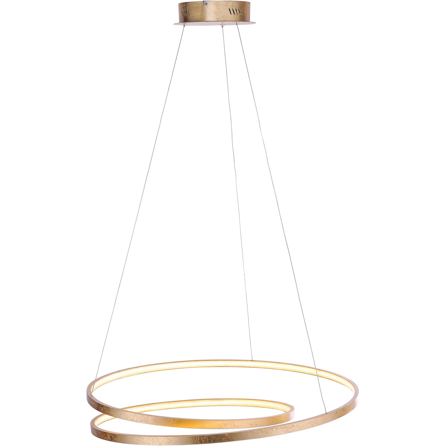 Goldene LED-Pendelleuchte Roman von Paul Neuhaus, dimmbar, Ø 72 cm.