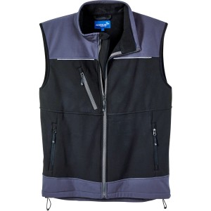Scheibler Softshellweste Active in Schwarz-Anthrazit, Größe M. Arbeitskleidung mit Reißverschluss und Taschen.