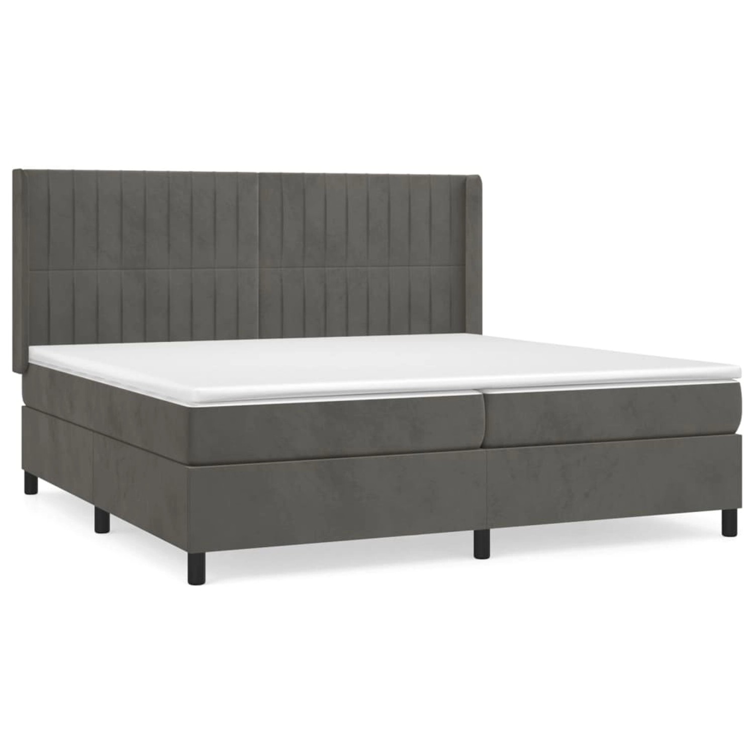 vidaXL Boxspringbett mit Matratze Dunkelgrau 200x200 cm Samt1466567 günstig online kaufen