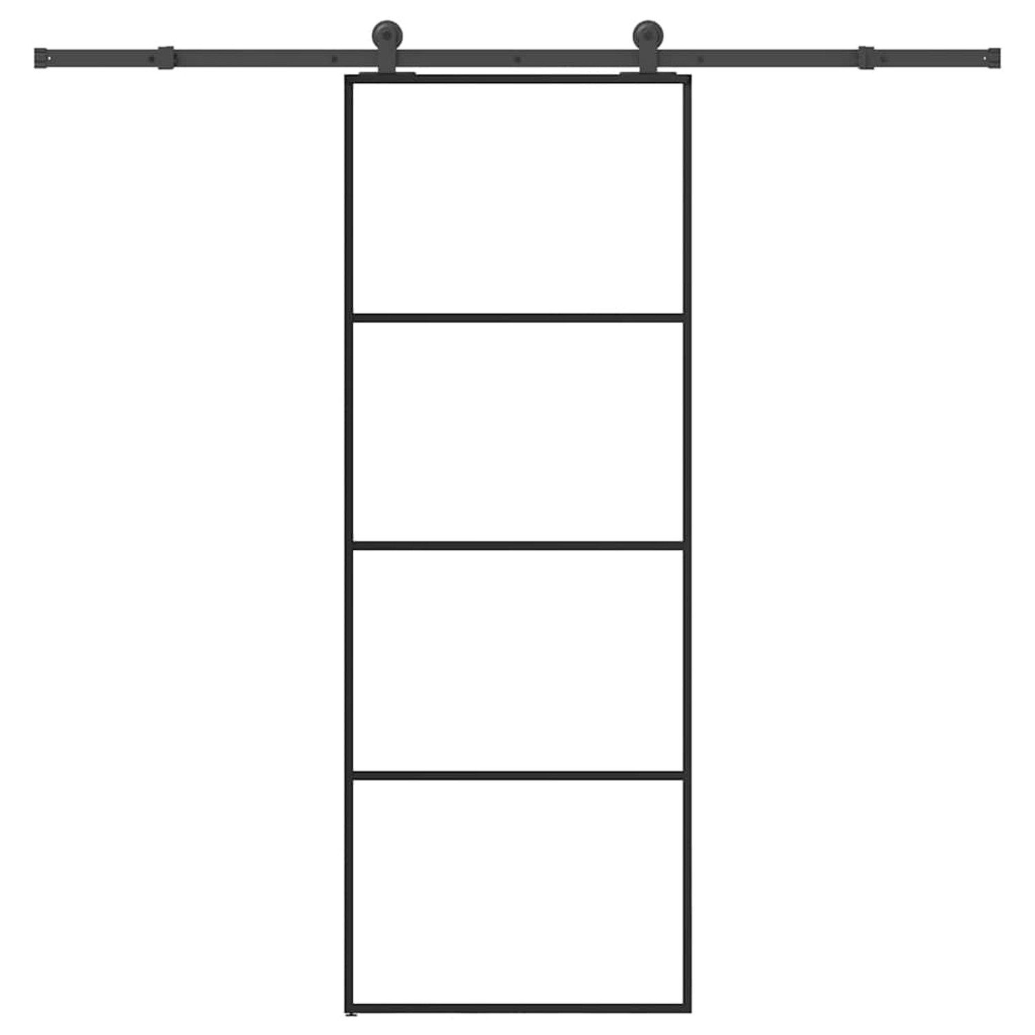 vidaXL Schiebetür mit Beschlag 76x205 cm ESG-Glas & Aluminium 3332863 günstig online kaufen