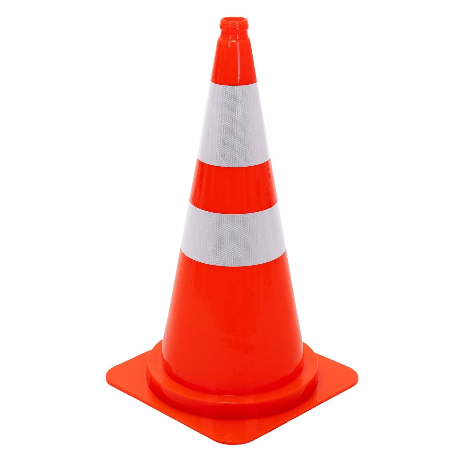 ECD Germany Pylon 75 cm Groß Orange Verkehrshütchen Stapelbar mit 2 Reflektierenden Streifen
