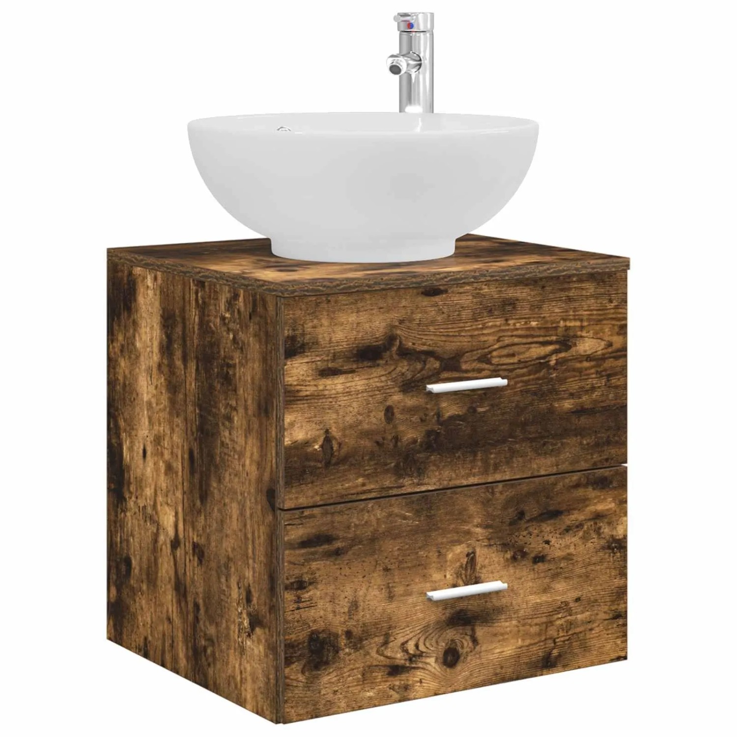vidaXL Wandmontierte Waschtisch Geräucherte Eiche 890306