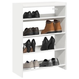 vidaXL Schuhregal Weiß 60x25x81 cm Holzwerkstoff 859878