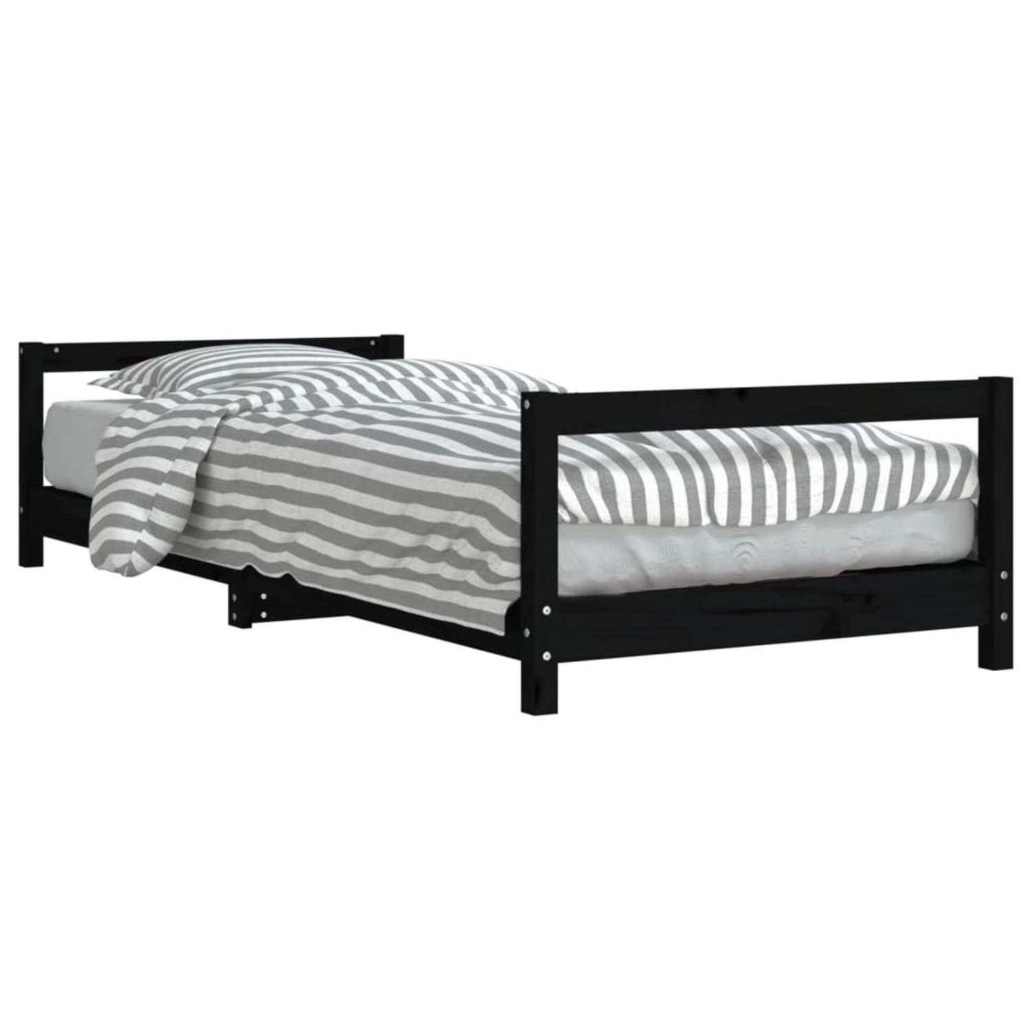 vidaXL Kinderbett Schwarz 90x200 cm Massivholz Kiefer 834395 günstig online kaufen