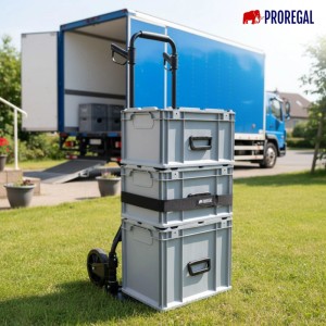 PROREGAL Klappbare Profi-Sackkarre ELEPHANT 115x50x53cm Traglast 150kg Aluminiumrahmen TRR Fachgummiräder Schwarz