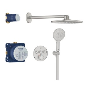 Grohe Grohtherm Smartcontrol Duschsystem Unterputz Mit Rainshower Smartactive 310 Supersteel Edelstahl Optik Matt Gebürstet