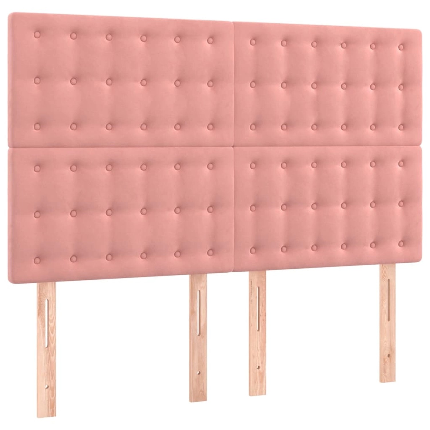 vidaXL LED Kopfteil Rosa 144x5x118/128 cm Samt 3122911