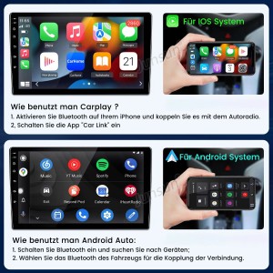 Junsun Autoradio für Seat Ibiza 6J (2009-2013) mit CarPlay und Android Auto Funktion.