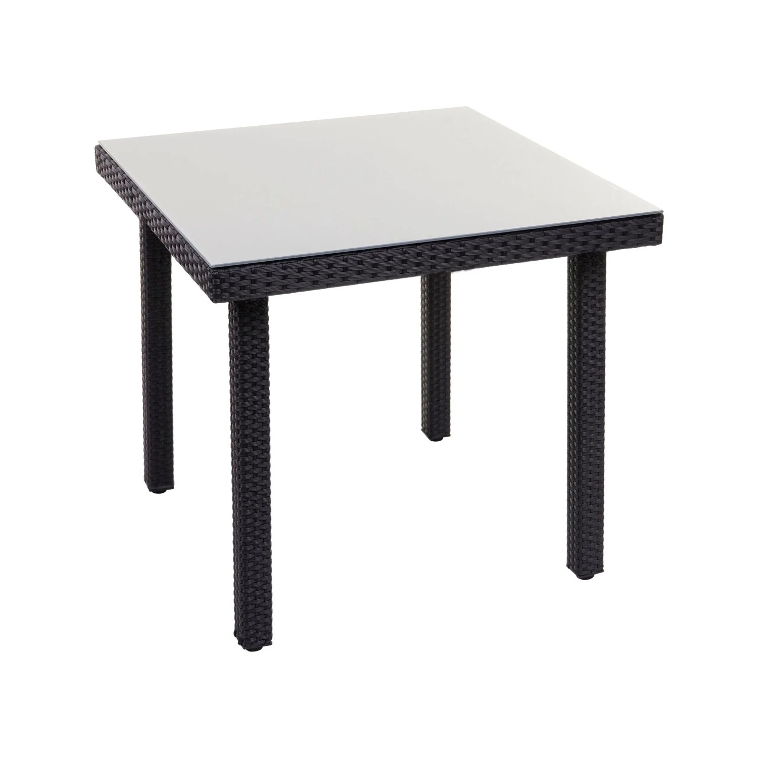 MCW Poly-Rattan Gartentisch Chieti 80x80cm Schwarz