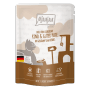 Mjamjam Katzen-Nassfutter Quetschie Duo Rind & Pute mit Kürbis, 300g Packung.