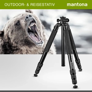 Mantona Kodiak Xl Aluminium Fotostativ Dreibeinstativ Bis 18Kg 180Cm Tripod
