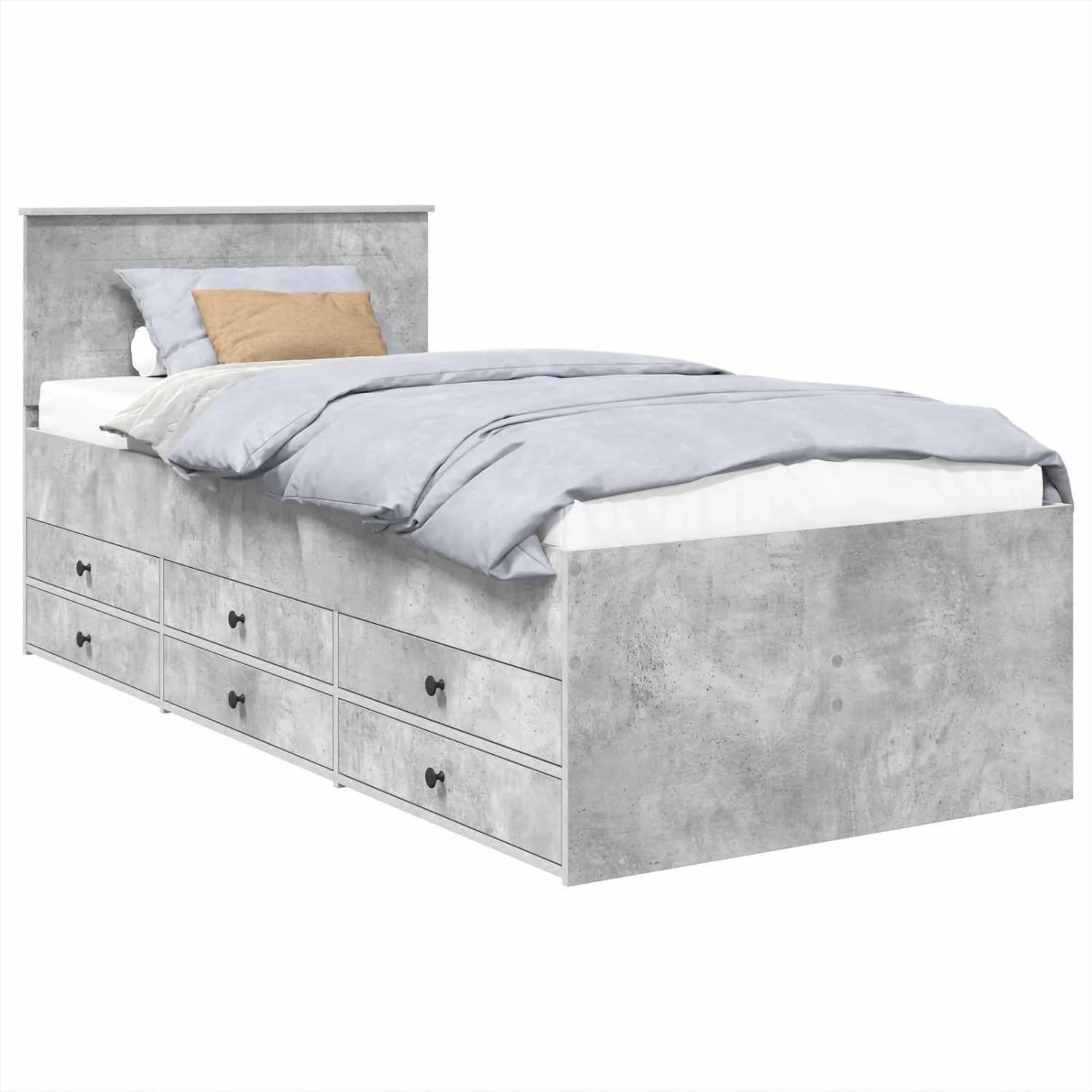 vidaXL Tagesbett Beton Grau und Schwarz 90 x 190 cm Holzwerkstoff 3408525